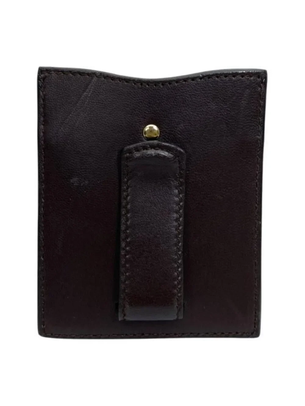 Bottega Veneta Intrecciato Card Case Pass Compact Leather Brown